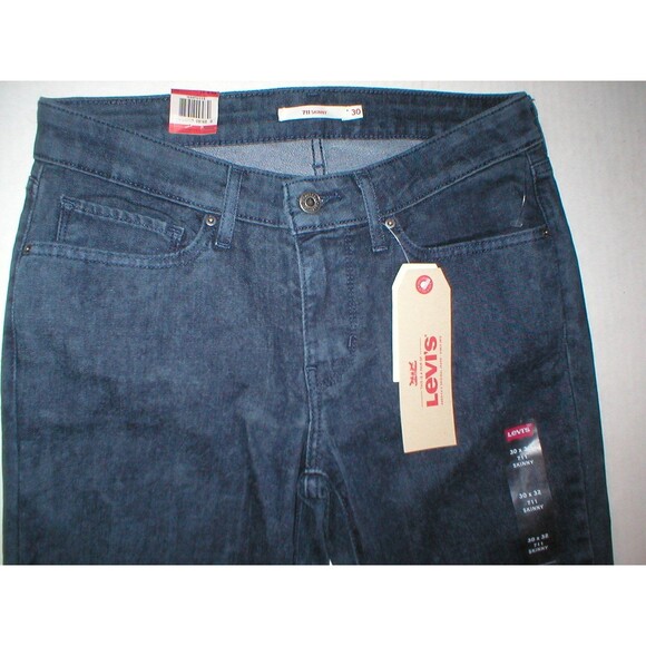 New Womens Levis Dark Jeans 711 Skinny 29 X 31 NWT Mid Rise Flatter and Lift - Picture 2 of 4